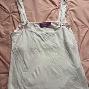 Edikted White Camisole with Pink Bow Details